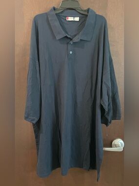 Clique Men's Navy Short-Sleeve Polo Shirt Size 10XL Cotton Blend Big Men